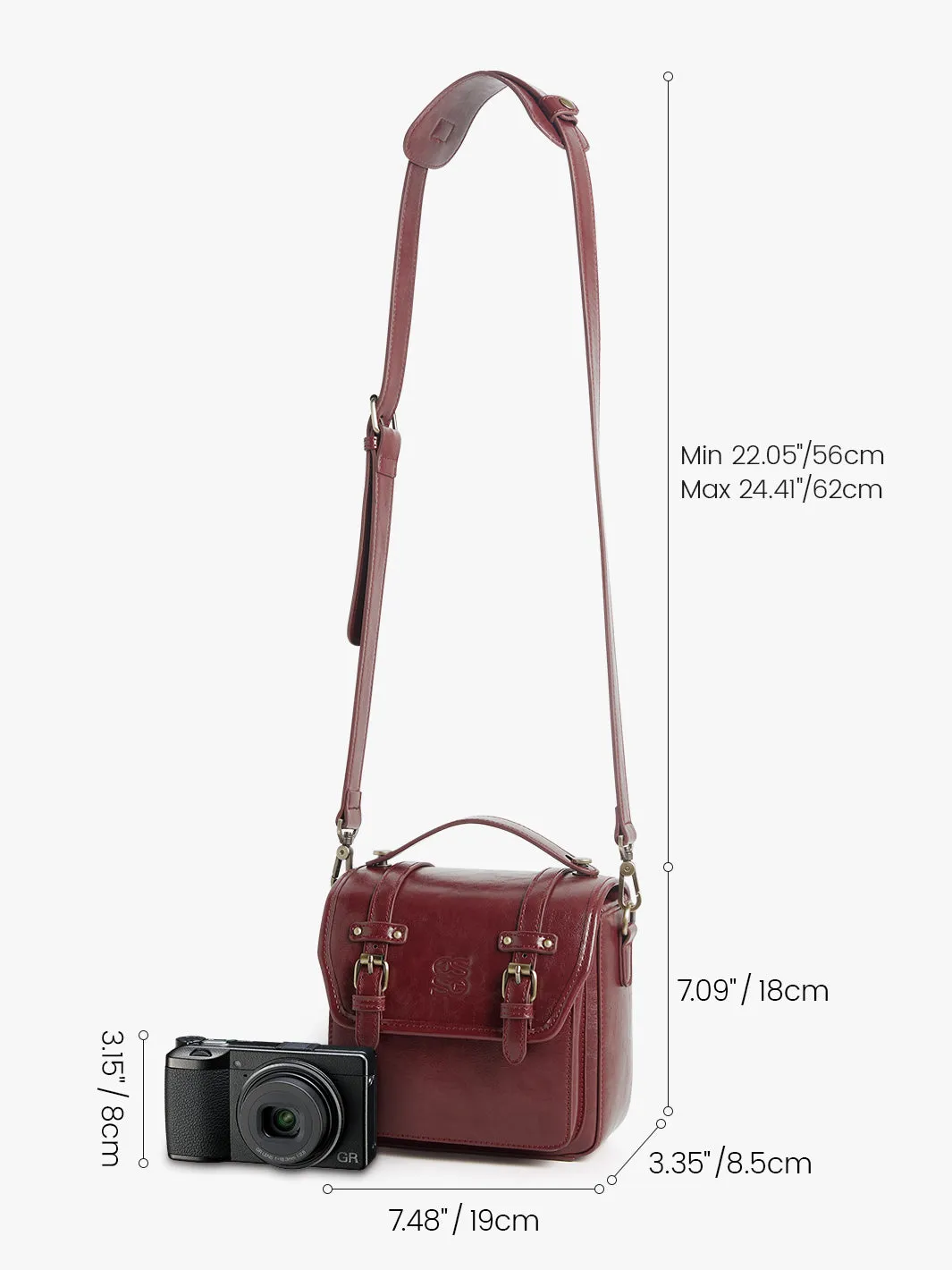 Clara Vintage Shoulder Camera Bag - Muted Lilac / Pink