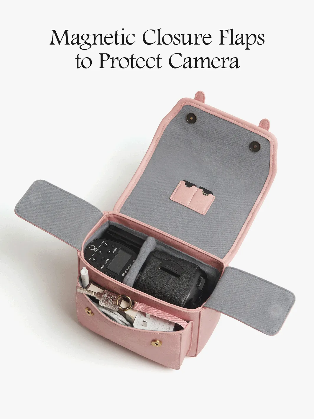 Clara Vintage Shoulder Camera Bag - Muted Lilac / Pink