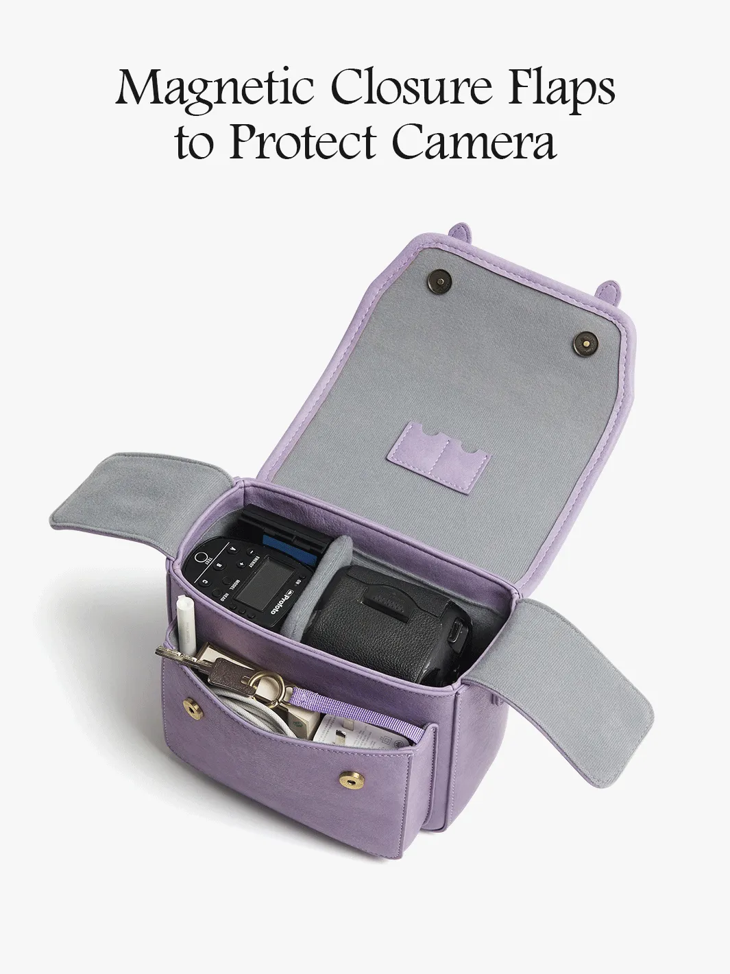 Clara Vintage Shoulder Camera Bag - Muted Lilac / Pink