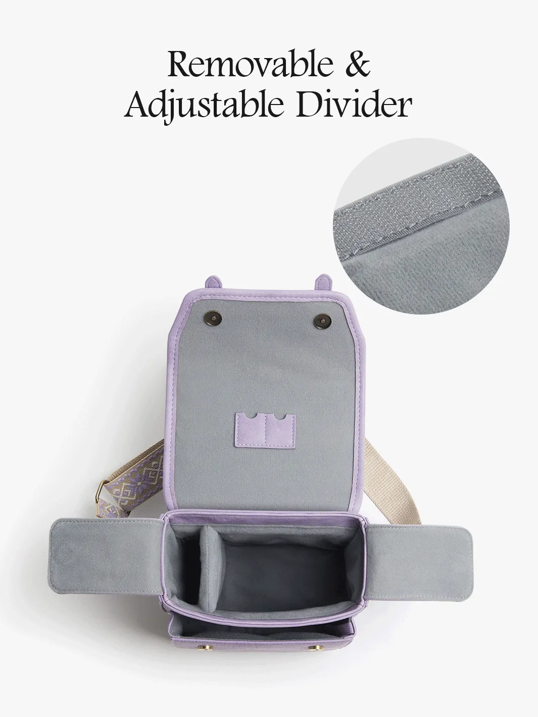 Clara Vintage Shoulder Camera Bag - Muted Lilac / Pink