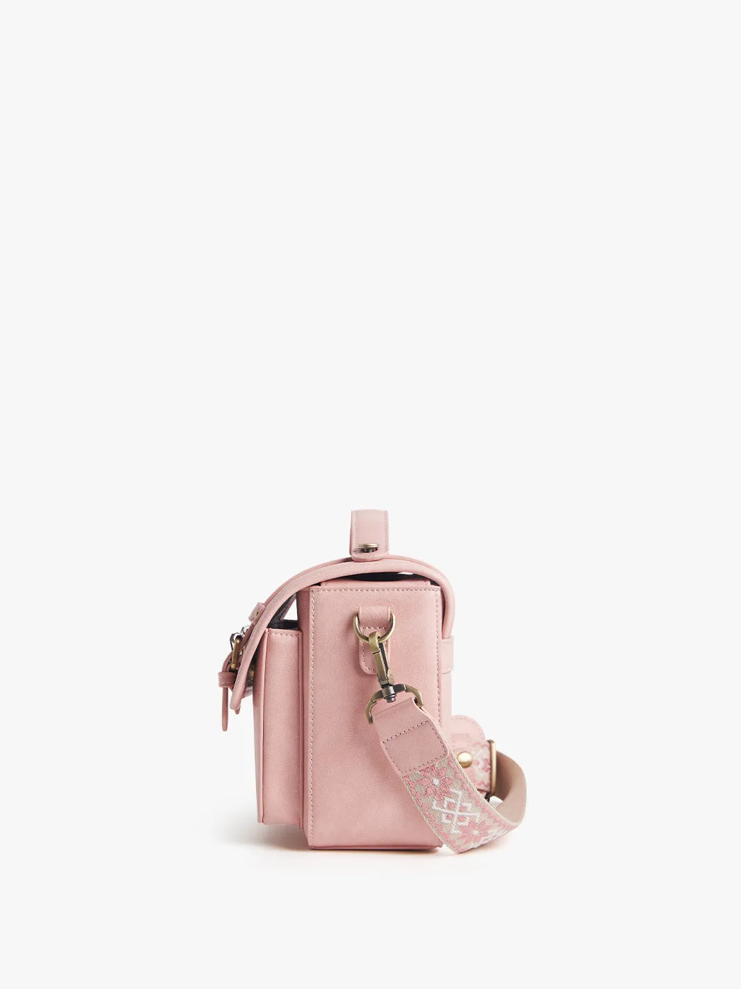 Clara Vintage Shoulder Camera Bag - Muted Lilac / Pink