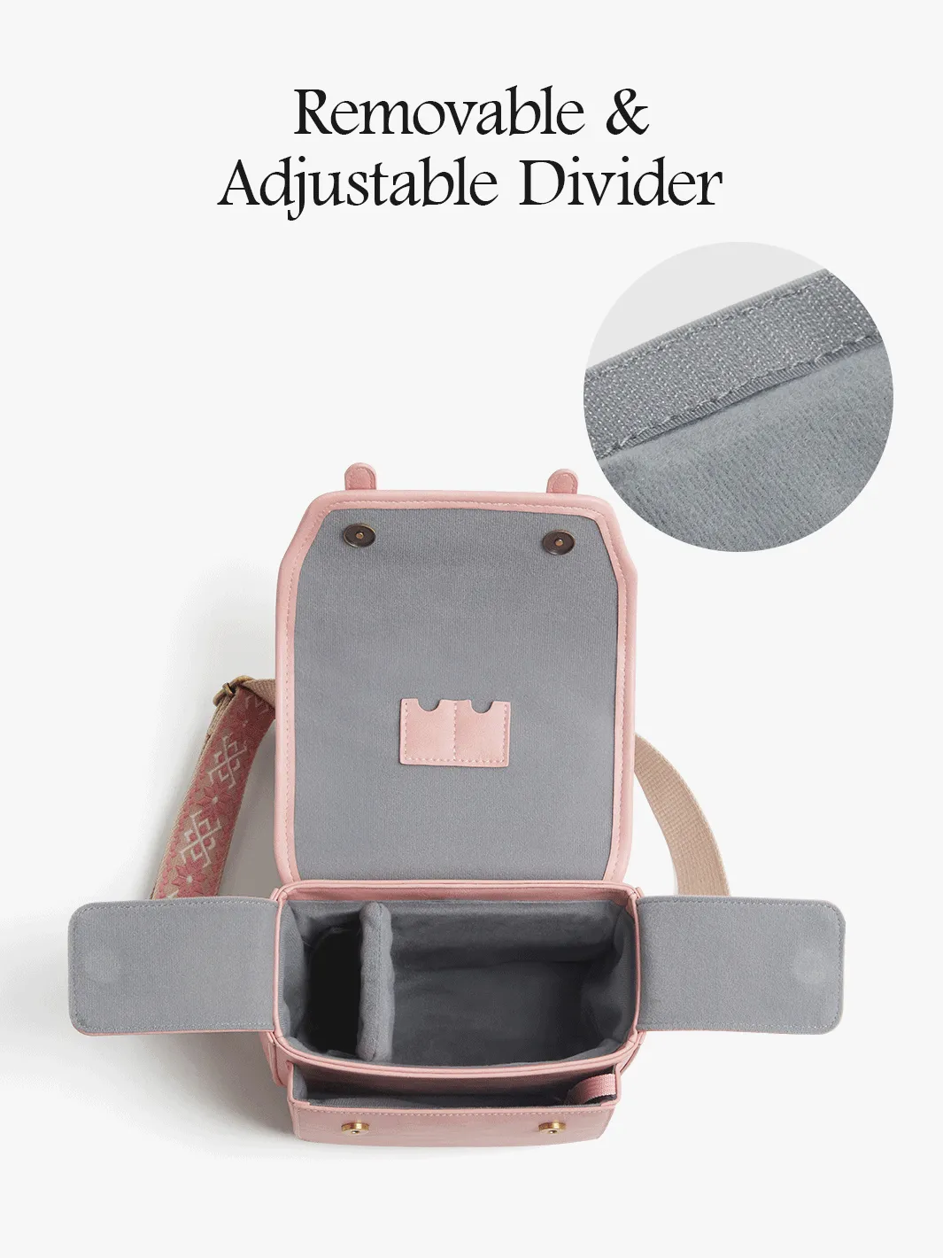 Clara Vintage Shoulder Camera Bag - Muted Lilac / Pink