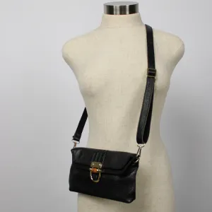 Classic Black Leather Satchel