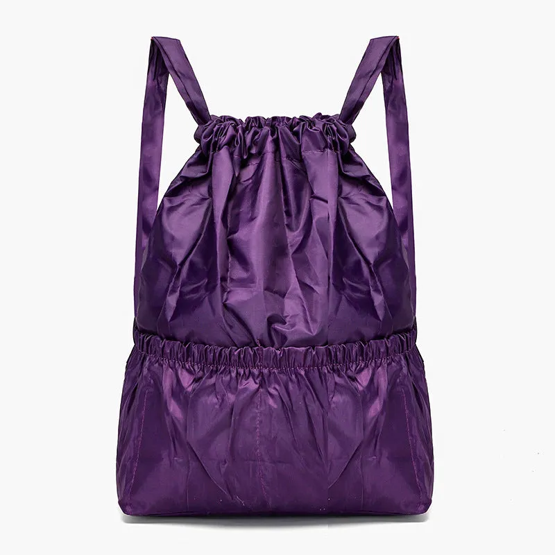Cloth Drawstring Large Capacity Female Foldable Backpacks