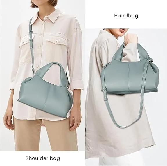 Cloud Pouch Bag Dumpling Clutch Purse Handbag Leather Tote Shoulder Bag Retro Crossbody Bag