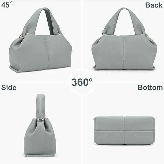 Cloud Pouch Bag Dumpling Clutch Purse Handbag Leather Tote Shoulder Bag Retro Crossbody Bag
