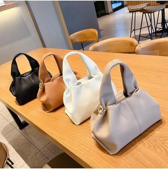 Cloud Pouch Bag Dumpling Clutch Purse Handbag Leather Tote Shoulder Bag Retro Crossbody Bag