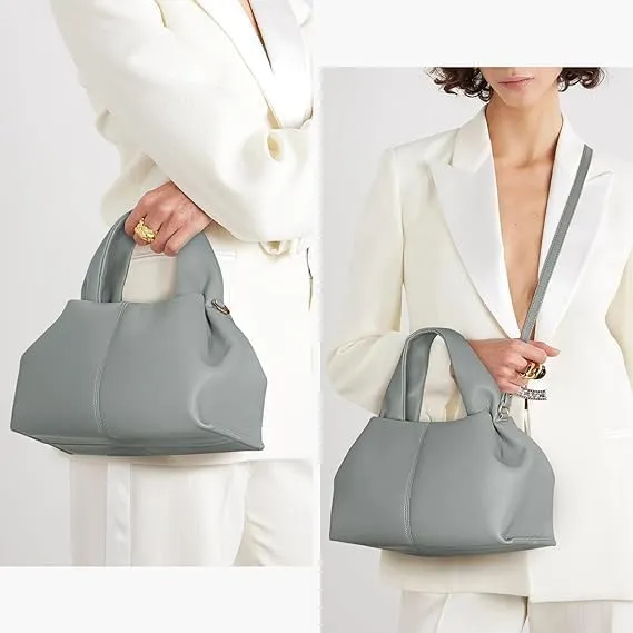Cloud Pouch Bag Dumpling Clutch Purse Handbag Leather Tote Shoulder Bag Retro Crossbody Bag