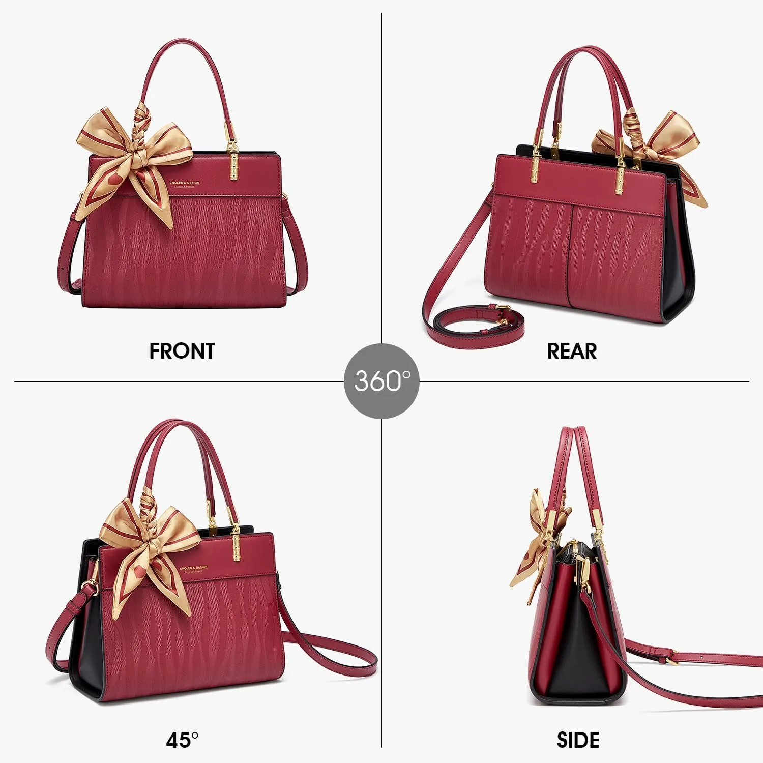 Cnoles Handbags for Women Large Capacity Tote Shoulder Bags Ladies Handle Satchel Purse