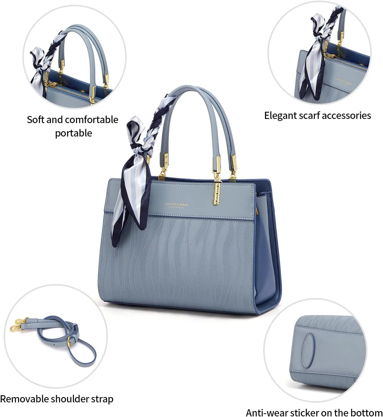 Cnoles Handbags for Women Large Capacity Tote Shoulder Bags Ladies Handle Satchel Purse