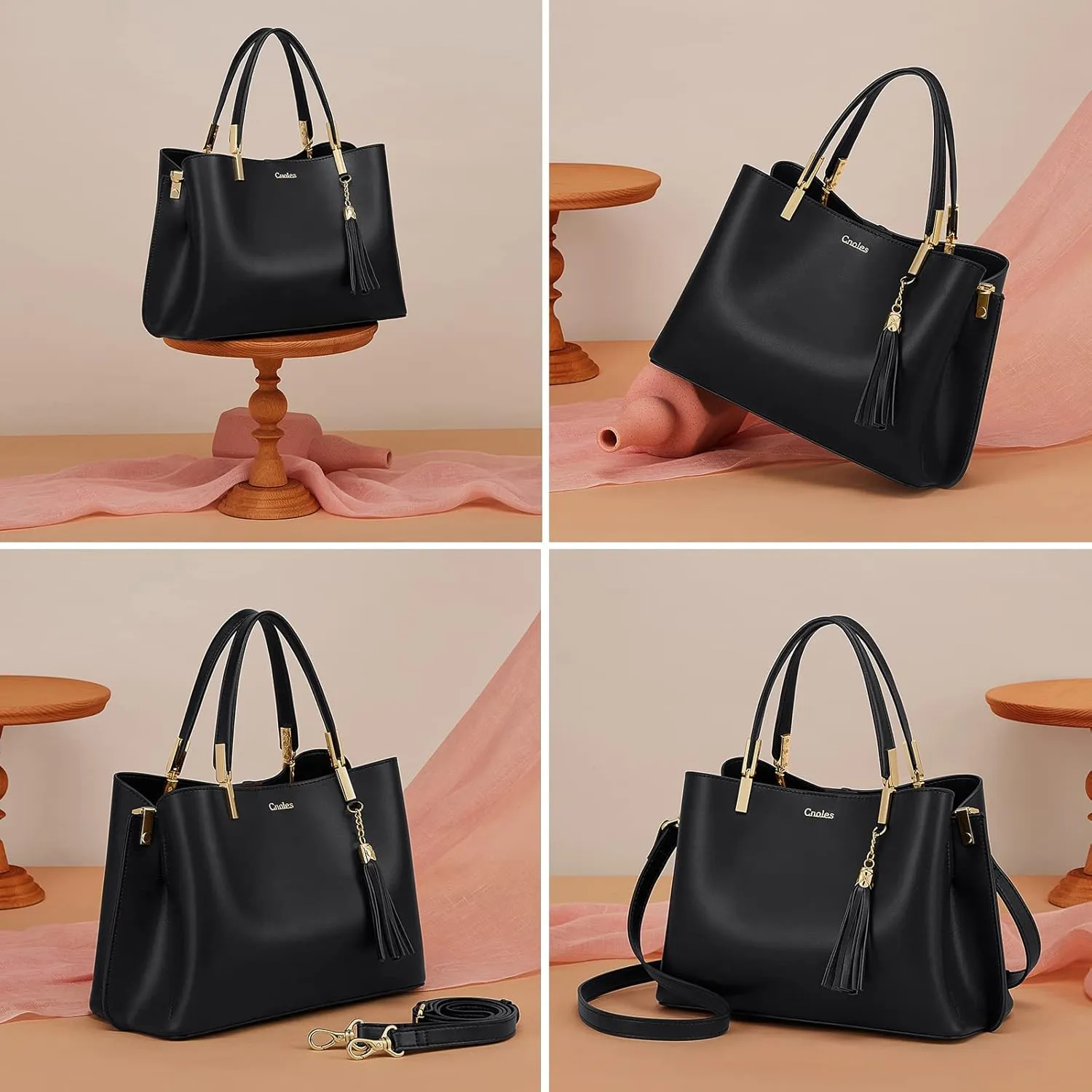 Cnoles Handbags for Women Large Capacity Tote Shoulder Bags Ladies Handle Satchel Purse