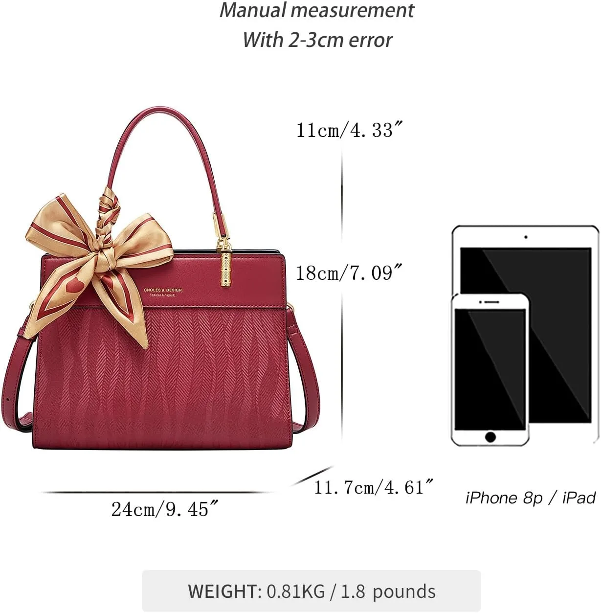 Cnoles Handbags for Women Large Capacity Tote Shoulder Bags Ladies Handle Satchel Purse