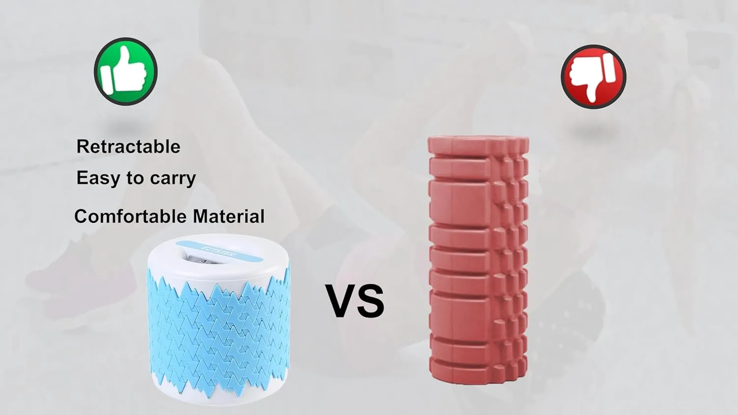 Collapsible Foam Roller for Exercise and Recovery (13 Inches), Easily Portable at 5.5 inches (Blue)