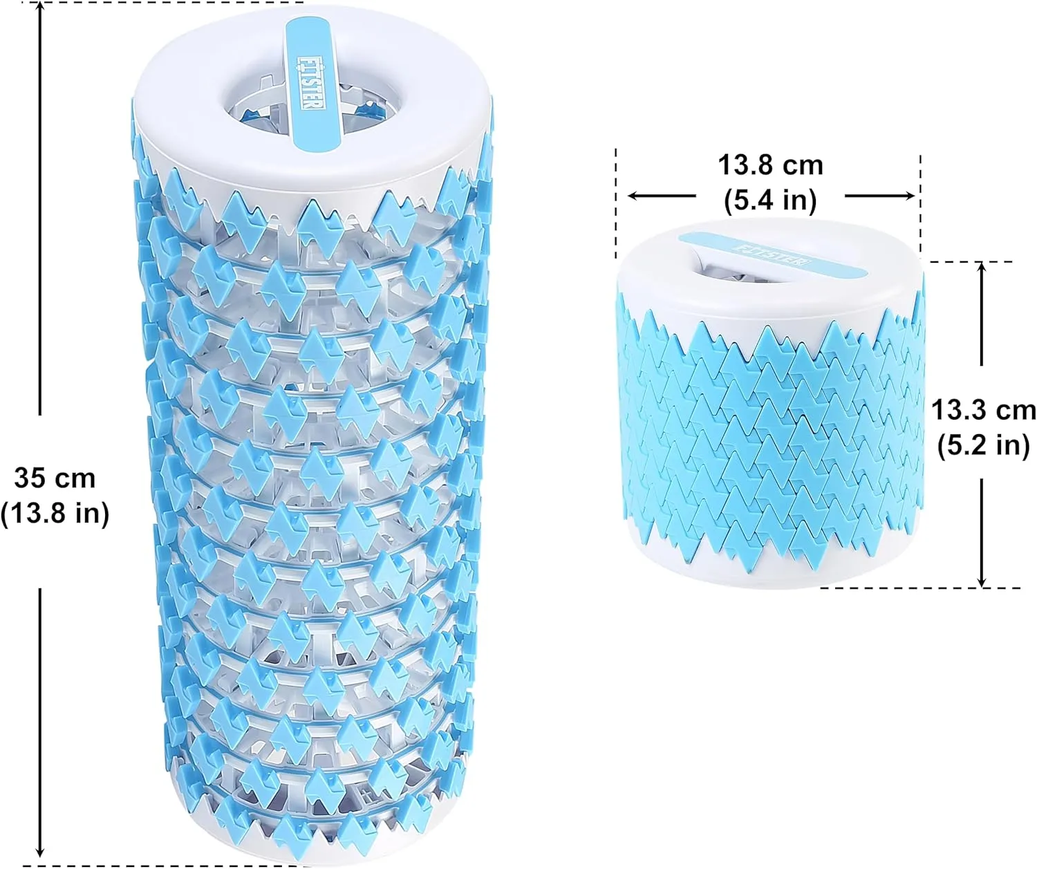 Collapsible Foam Roller for Exercise and Recovery (13 Inches), Easily Portable at 5.5 inches (Blue)