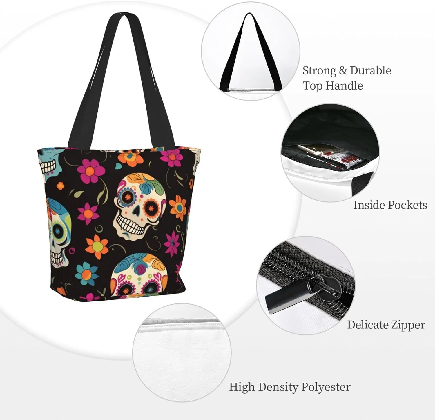 Colored Skeleton Women'S Multi-Faceted Shopping Bag, Lightweight, Large Capacity, Very Suitable For Daily Use