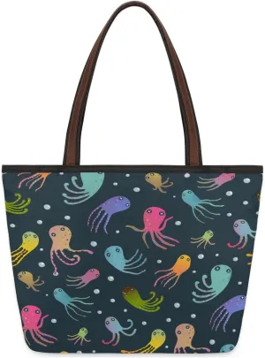 Colorful Octopus Tote Bag for Women Womens Handbags Tote Bags for Travel Beach Gym