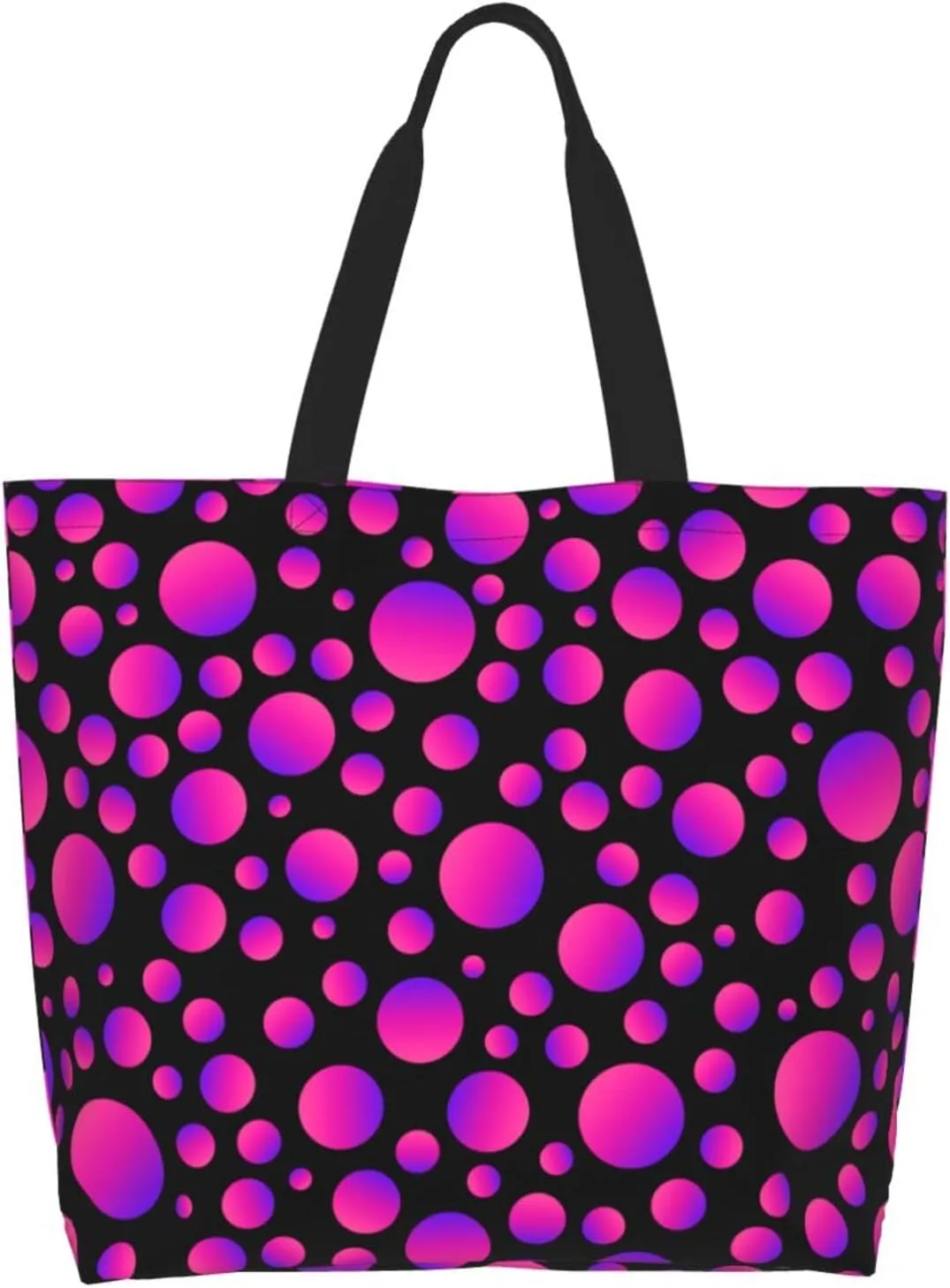 Colorful Polka Dots Cute Tote Bag Beach Bag Large Capacity Grocery Bag Reusable Shopping bags for Women