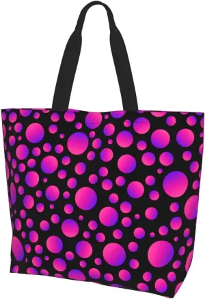 Colorful Polka Dots Cute Tote Bag Beach Bag Large Capacity Grocery Bag Reusable Shopping bags for Women