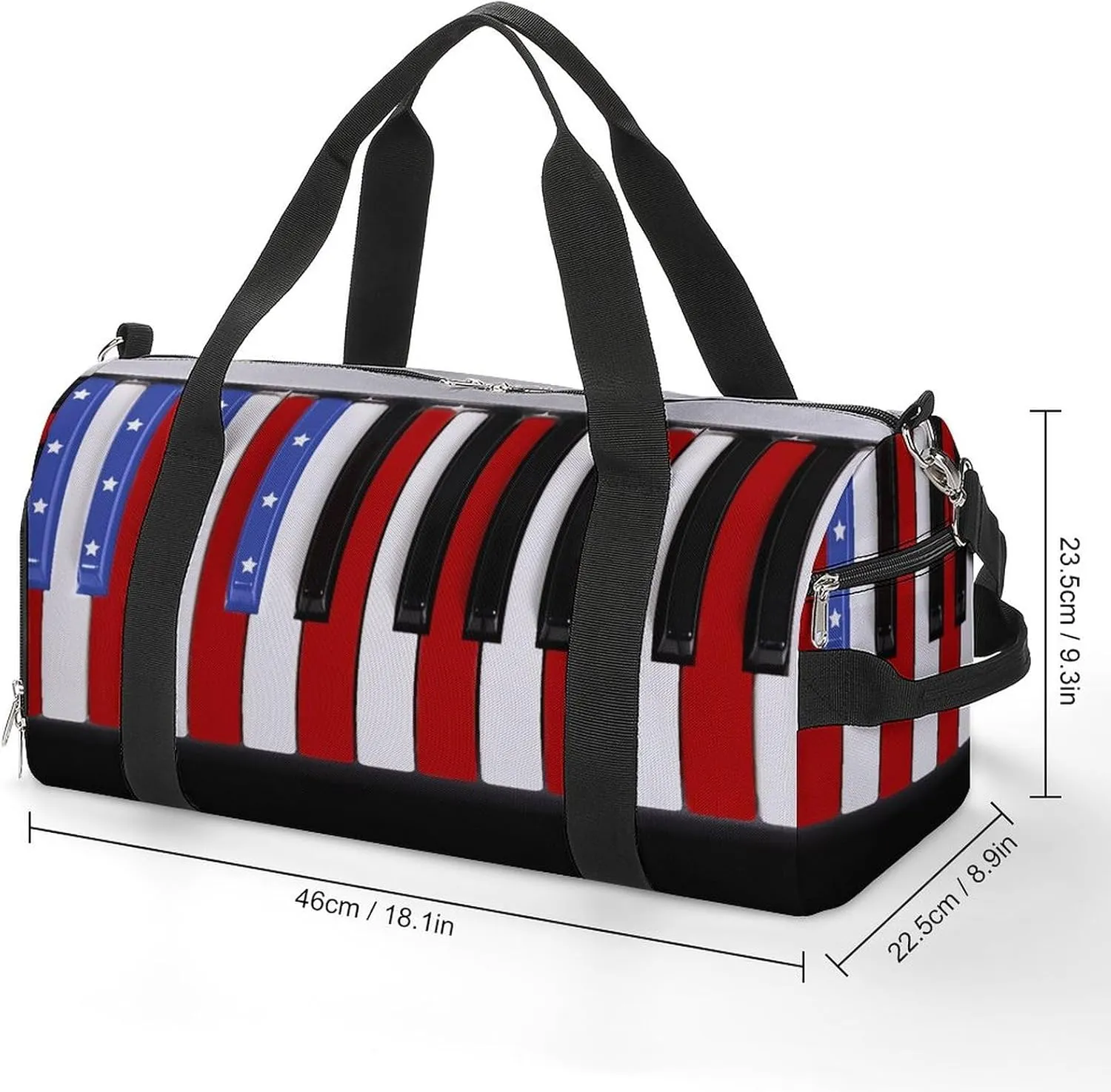 Colors American Flag Sports Tote Gym Bag for Women Men, Overnight Bag with Shoe Compartment Water Resistant