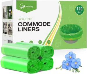 Commode liners, Bedside toilet plastic liners, Portable toilet liners, Travel toilet liners, Camping toilet liners, Toilet seat riser liners,Commode bags