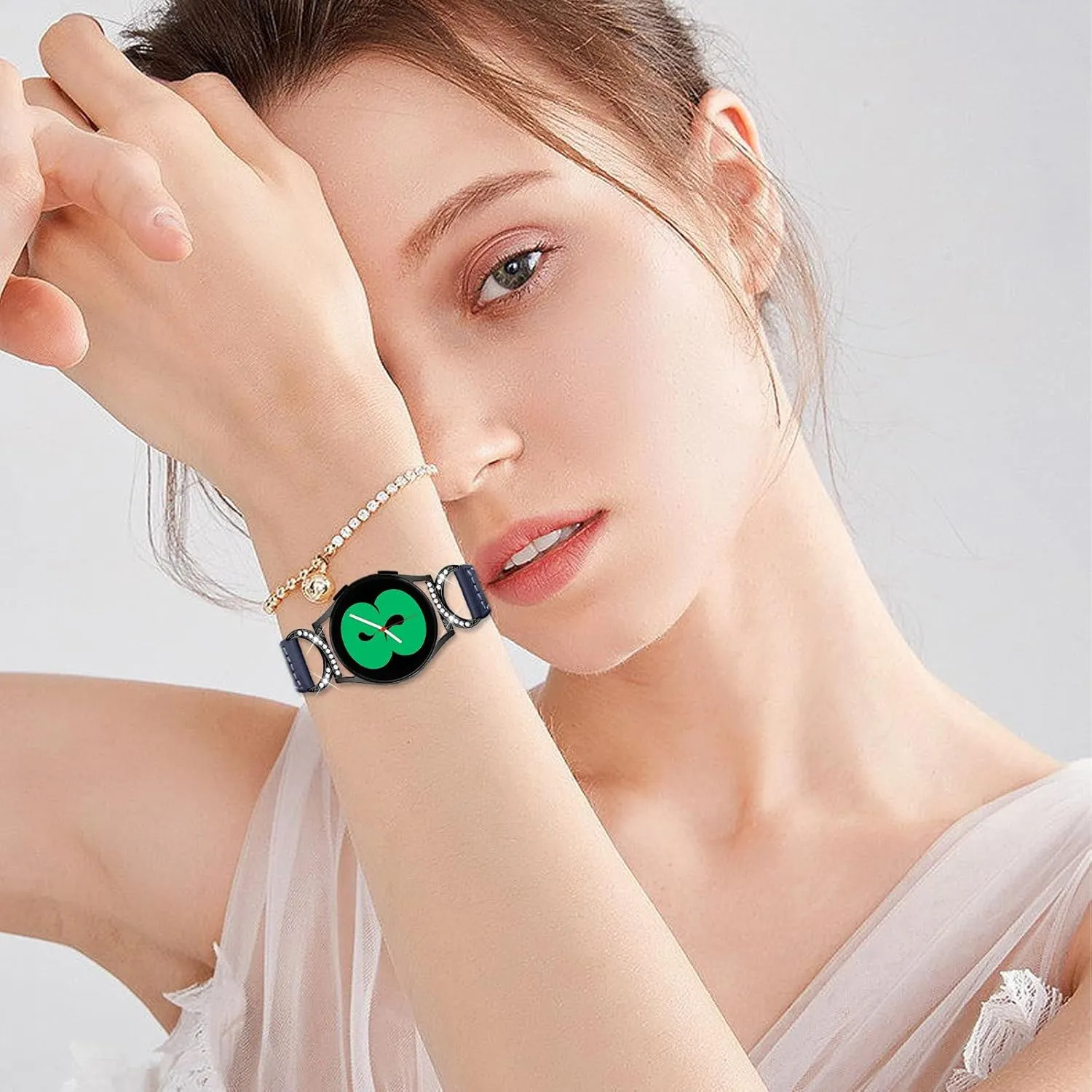 Compatible With Galaxy Watch 3 41mm Leather Band,Adjustable Wrist Strap with Metal Buckle for Galaxy Watch 42mm/Active/Active2/Gear S2 SmartWatch