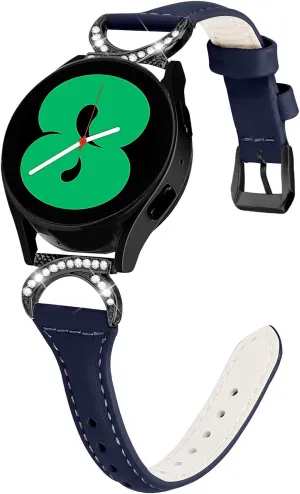 Compatible With Galaxy Watch 3 41mm Leather Band,Adjustable Wrist Strap with Metal Buckle for Galaxy Watch 42mm/Active/Active2/Gear S2 SmartWatch