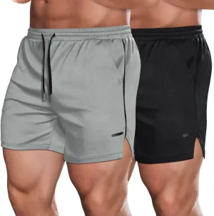 COOFANDY Men's 2 Pack Gym Workout Shorts Quick Dry Athletic Shorts 5 Inch Lightweight Sports Running Shorts with Pockets