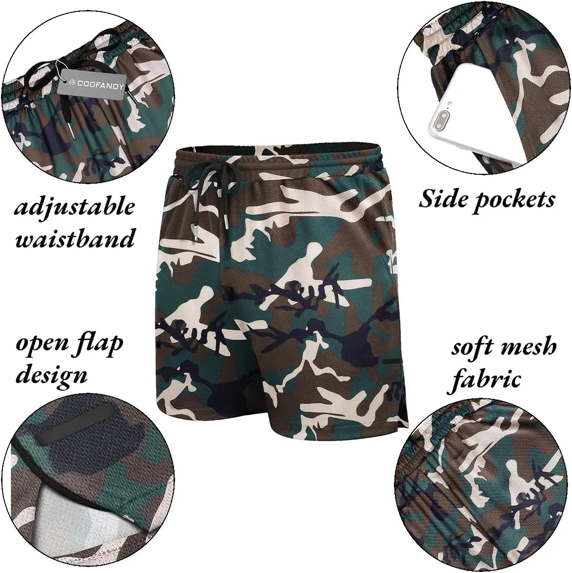 COOFANDY Men's 2 Pack Gym Workout Shorts Quick Dry Athletic Shorts 5 Inch Lightweight Sports Running Shorts with Pockets