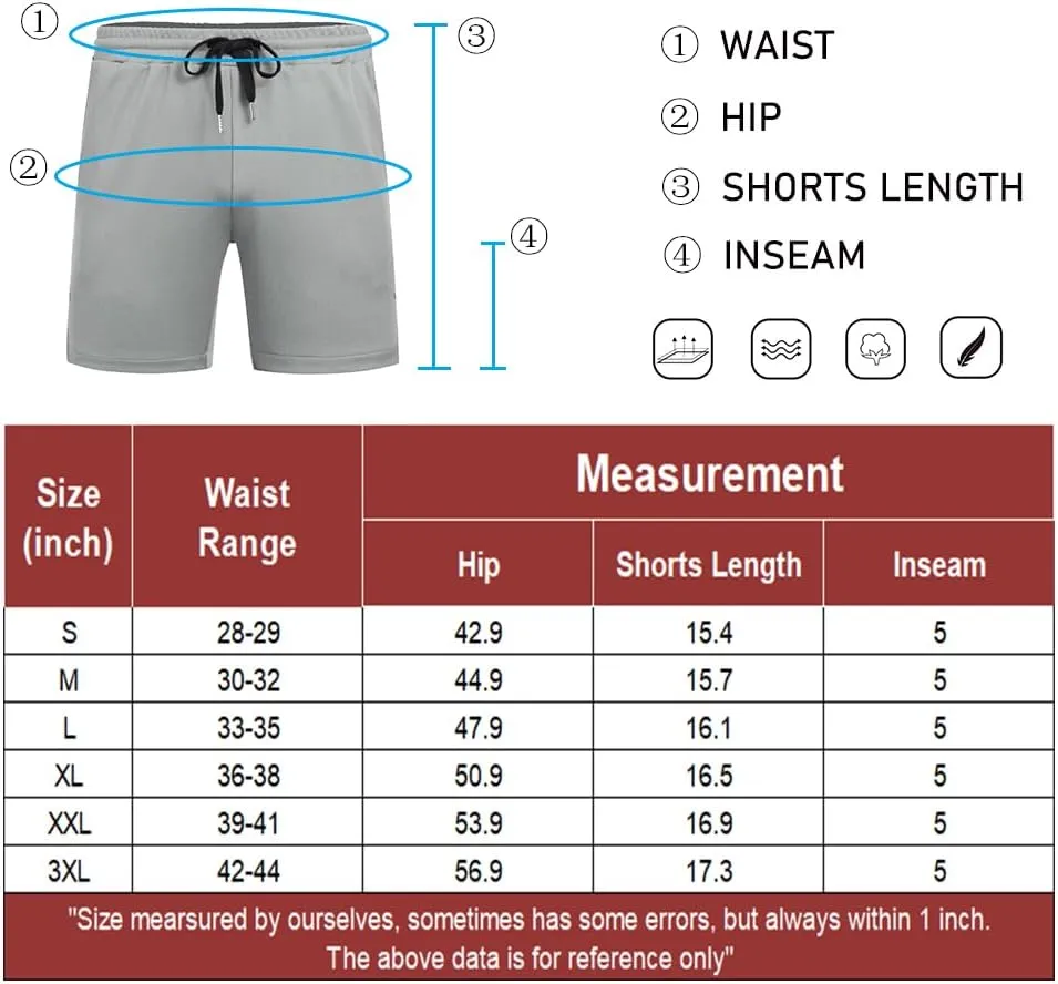 COOFANDY Men's 2 Pack Gym Workout Shorts Quick Dry Athletic Shorts 5 Inch Lightweight Sports Running Shorts with Pockets