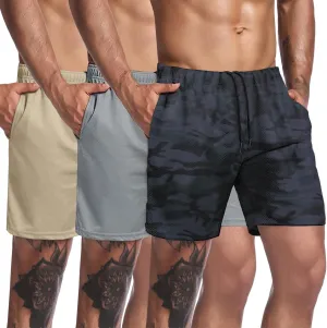 COOFANDY Men's 3 Pack Workout Gym Shorts Mesh Athletic Shorts Lightweight Bodybuilding Training Short Pants with Pockets