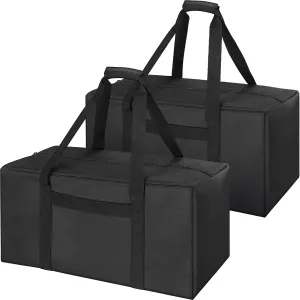 COOLBEBE 24" Sports Duffle Bag - 53L Travel Duffel Tote Bag with Upgrade Zipper Weekender Overnight, Sturdy & Water Resistant Camping duffle (2Pack Black)