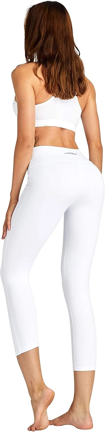 COOLOMG Women Yoga Leggings Running Tights Low Rise Leggings Workout Gym with Hidden Pockets