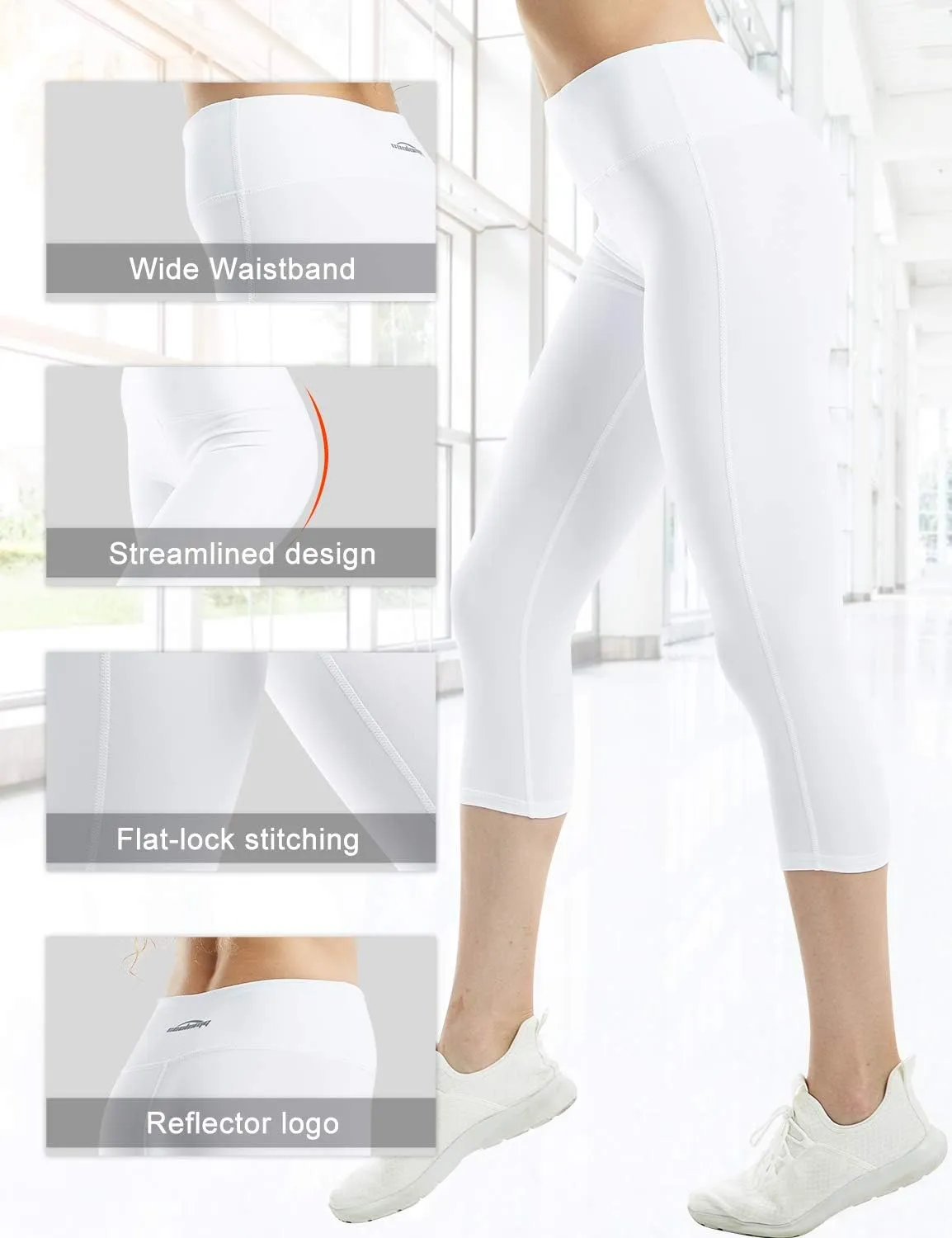 COOLOMG Women Yoga Leggings Running Tights Low Rise Leggings Workout Gym with Hidden Pockets