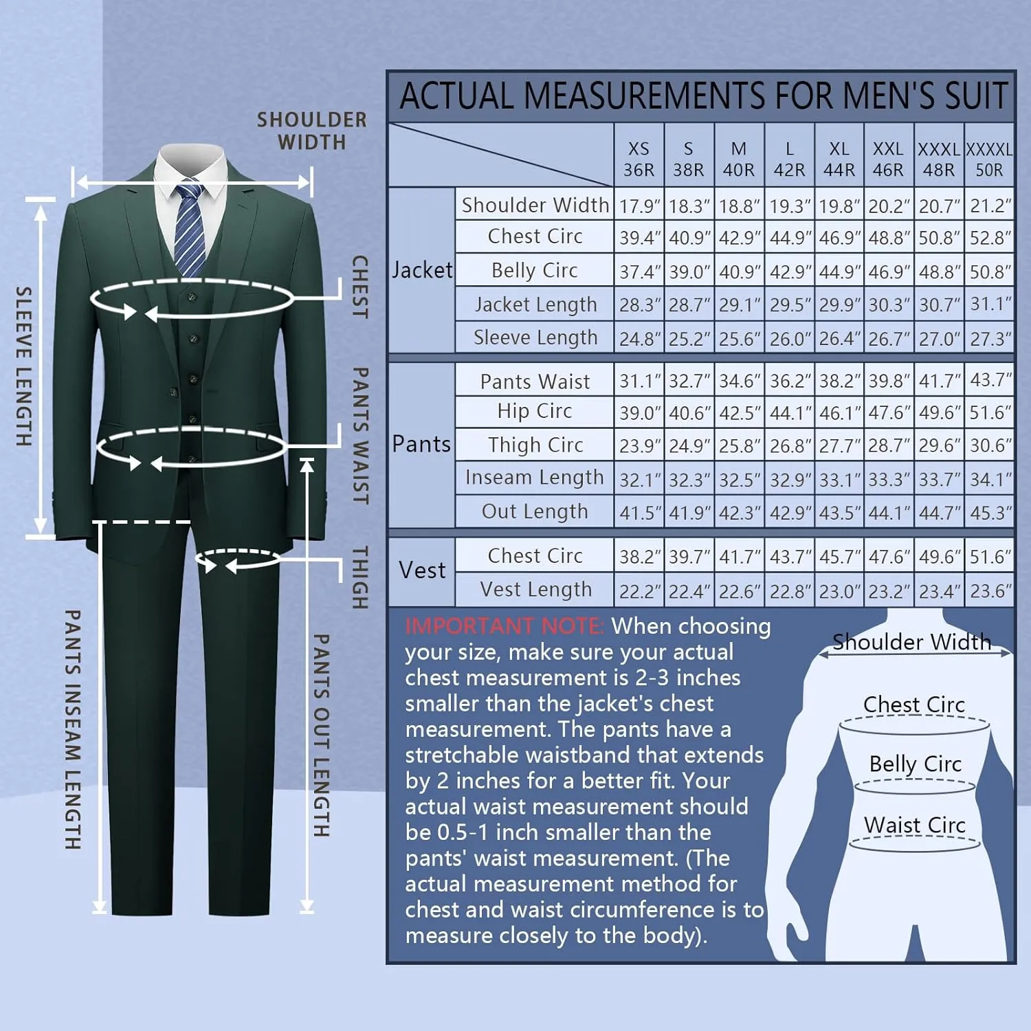 Cooper & Nelson 3 Piece Mens Suit Set, Slim Fit Suit for Men, Solid Jacket, Vest, Pants and Tie