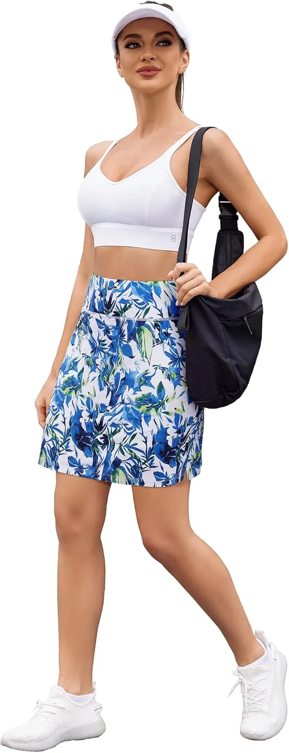 COOrun Women's Skorts Athletic Skirts with Pockets Knee Length Built-in Shorts Casual Skirt for Golf Tennis Workout (XS-3XL)