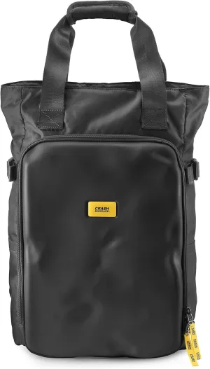 CRASH BAGGAGE - Crash Not Crash, TOTE BAG, Urban Style Fabric Backpack with Semi Rigid EVA Pocket Details (Black)