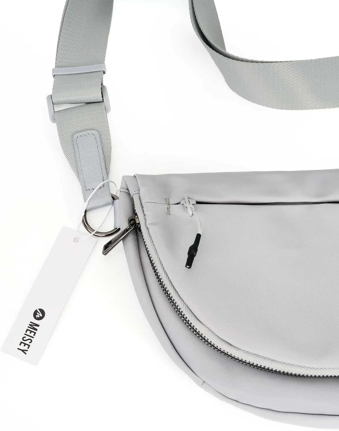Crescent Bag for Women and Men, Fashion Medium Nylon Folding Crescent Moon Bag Single Shoulder Bag with Adjustable Strap