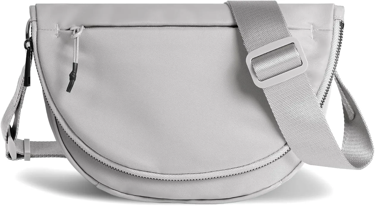 Crescent Bag for Women and Men, Fashion Medium Nylon Folding Crescent Moon Bag Single Shoulder Bag with Adjustable Strap