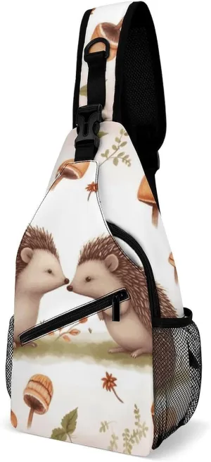 Cross Chest Bag Diagonally Sling Backpack Crossbody Shoulder Bags Nature Lovely Hedgehog Lovers Sling Bag Travel Hiking Daypack