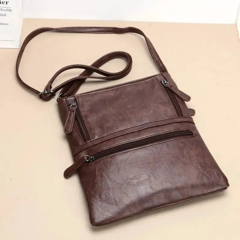 Crossbody Bag in Faux Leather with Multiple Pockets
