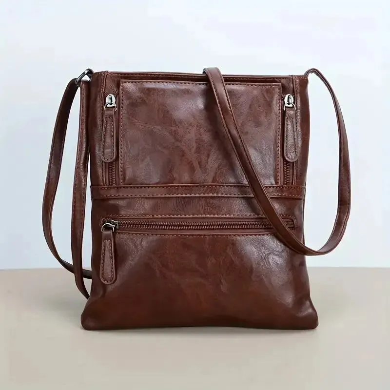Crossbody Bag in Faux Leather with Multiple Pockets