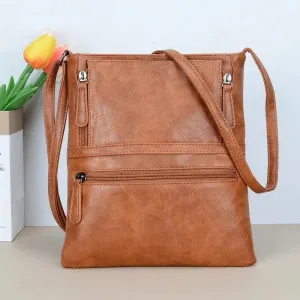 Crossbody Bag in Faux Leather with Multiple Pockets