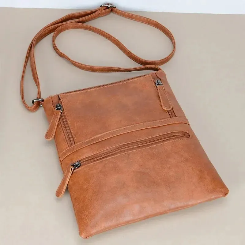 Crossbody Bag in Faux Leather with Multiple Pockets