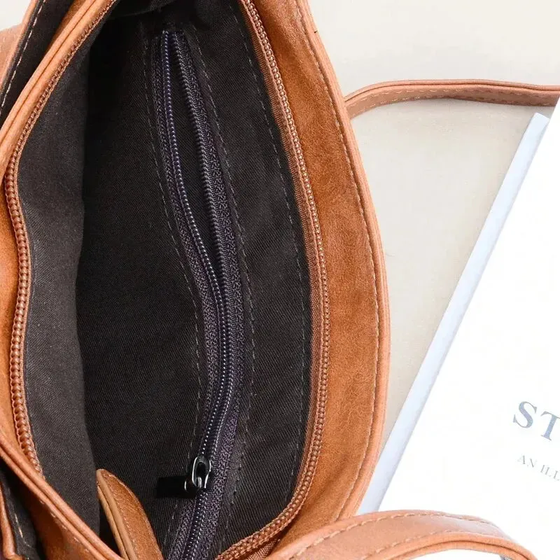 Crossbody Bag in Faux Leather with Multiple Pockets