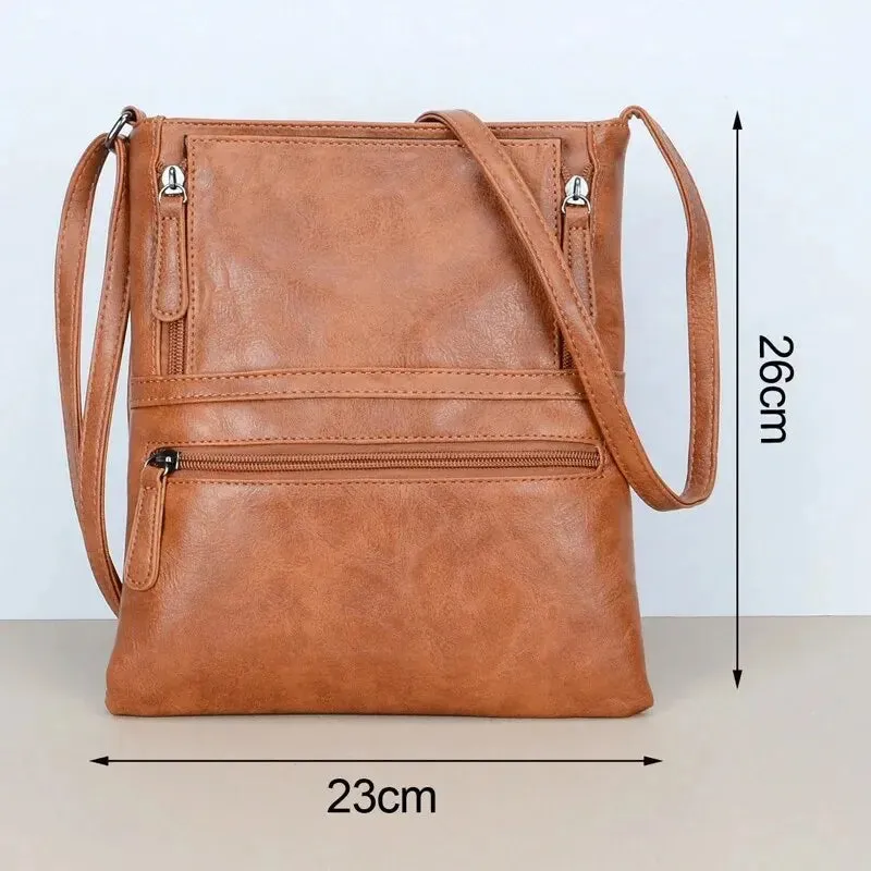 Crossbody Bag in Faux Leather with Multiple Pockets