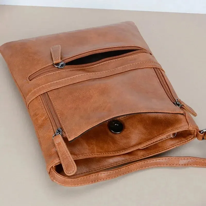 Crossbody Bag in Faux Leather with Multiple Pockets