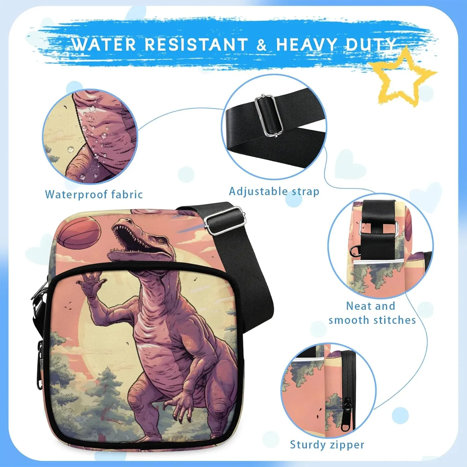 Crossbody Bag Small Sling Backpack Shoulder Bags Chest Pack Cross Body Daypack Artistic Football Belt Purse