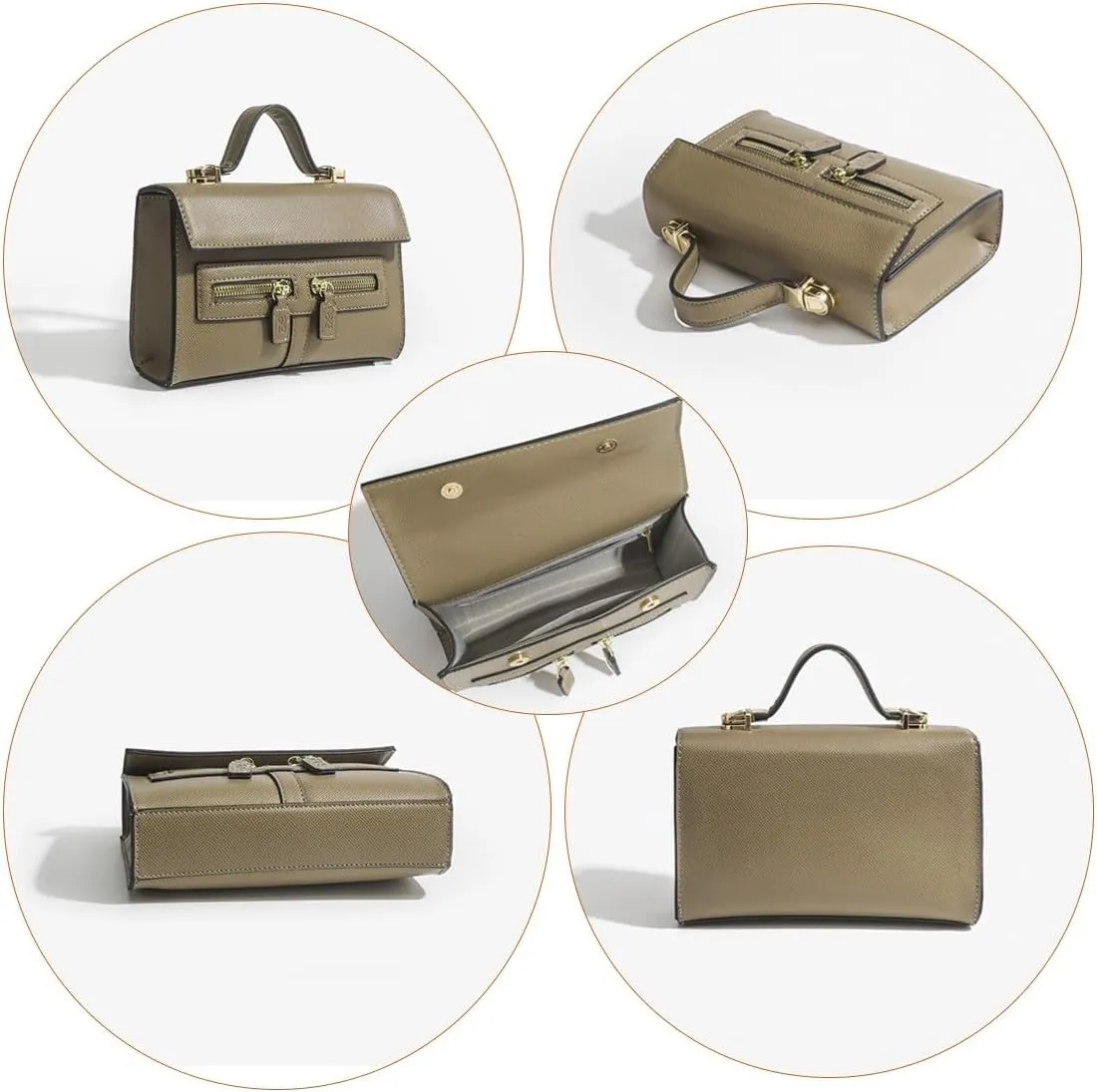 Crossbody Satchel Purse Clutch Handbag Shoulder Bag for Work Party Event Travel Top Handle (Beige)