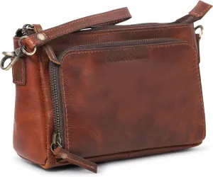 Crossbody Sling Bag for Men & Women Genuine Leather Shoulder Purse, Trendy Crossover Handbag Fanny Pack Waist Bags Organizer Stylish Multi Pocket Travel Gadget Holder for Daily Use