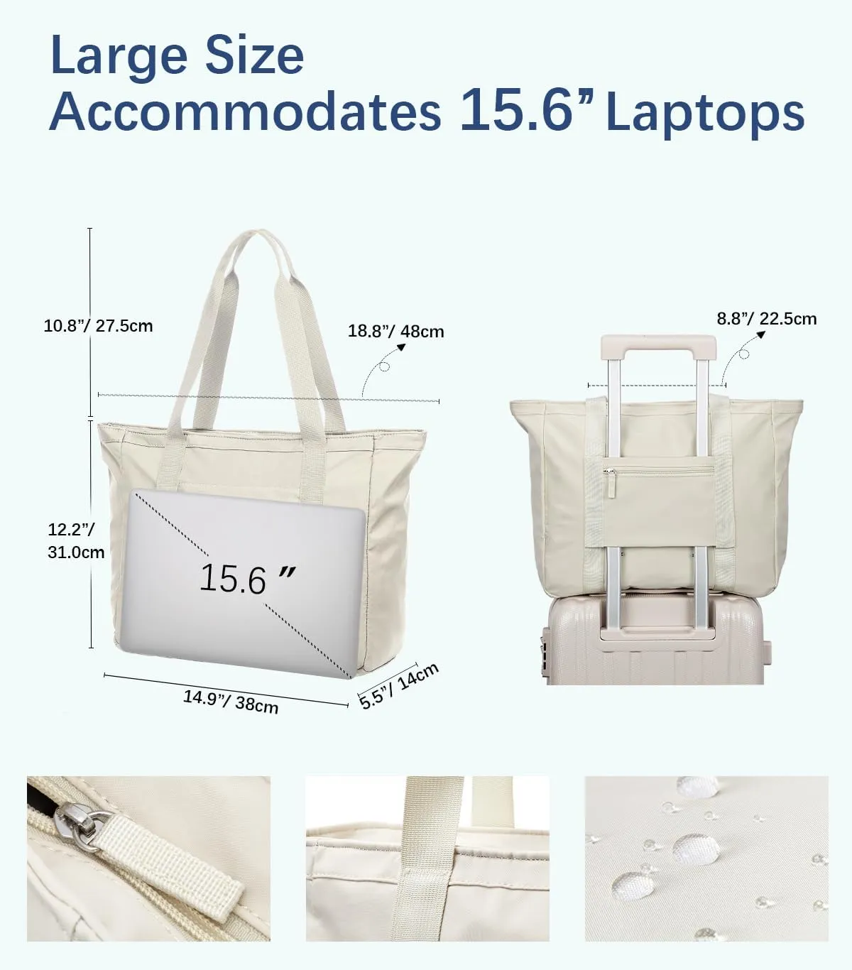 Crossbody Tote Bag for Women Medium Size Travel Tote Bags for Work with Zipper Shoulder Bag with Compartments